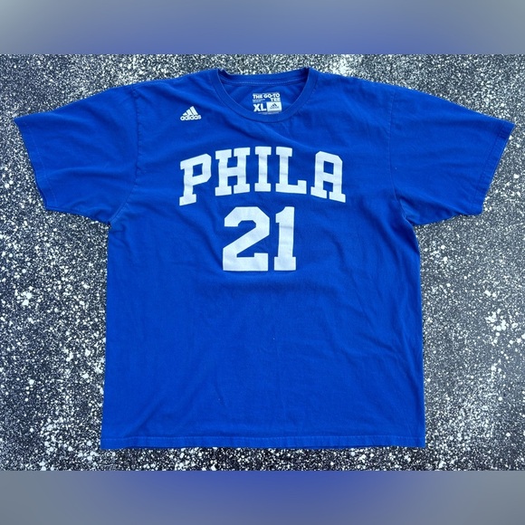 Philadelphia 76ers NBA Joel Embiid #21 Adidas The Go-To Tee Size XL - Picture 2 of 4